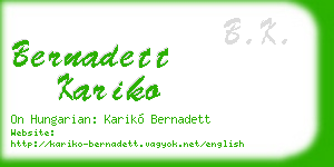 bernadett kariko business card