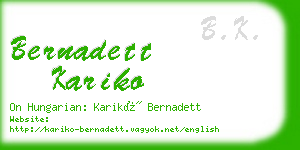 bernadett kariko business card